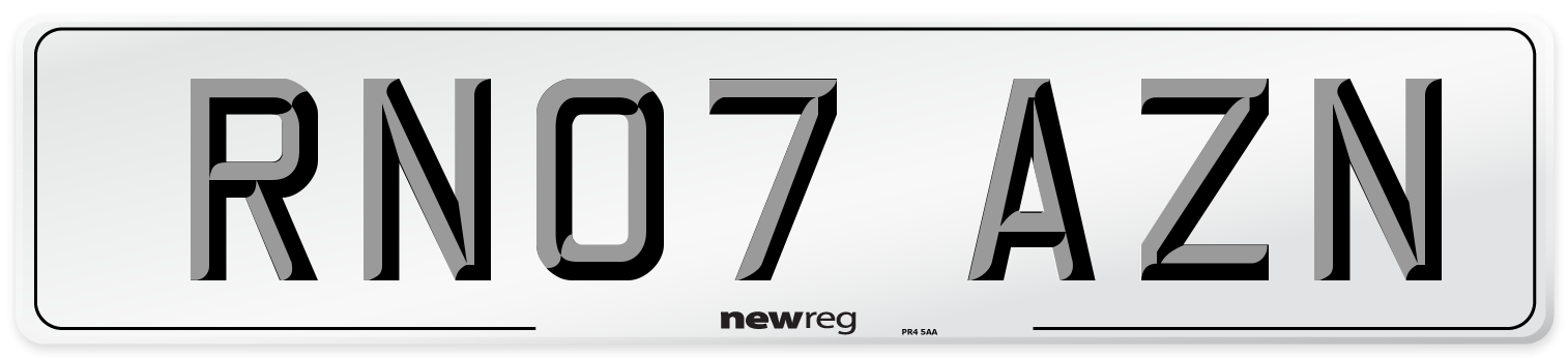 RN07 AZN Number Plate from New Reg